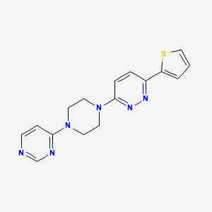 molecular formula C16H16N6S B2947410 3-[4-(Pyrimidin-4-yl)piperazin-1-yl]-6-(thiophen-2-yl)pyridazine CAS No. 2380190-97-4