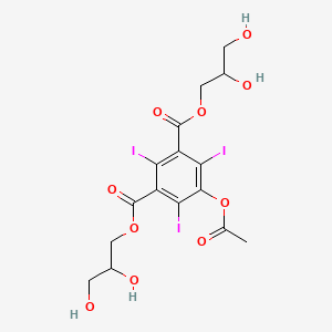 molecular formula C16H17I3O10 B2947411 5-Acetoxy-2,4,6-triiodo-isophthalic acid bis-(2,3-dihydroxy-propyl) ester CAS No. 2173646-91-6