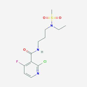 molecular formula C12H17ClFN3O3S B2947413 2-Chloro-N-[3-[ethyl(methylsulfonyl)amino]propyl]-4-fluoropyridine-3-carboxamide CAS No. 2249397-37-1
