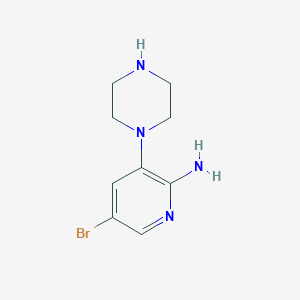 B2947419 5-Bromo-3-(piperazin-1-yl)pyridin-2-amine CAS No. 1335051-33-6