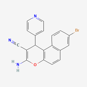 B2947420 3-amino-8-bromo-1-(pyridin-4-yl)-1H-benzo[f]chromene-2-carbonitrile CAS No. 1272756-34-9