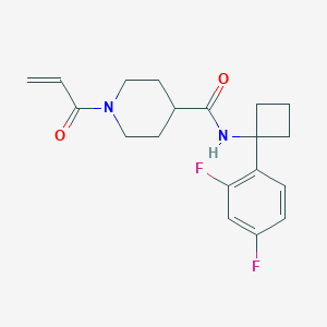 B2947434 N-[1-(2,4-Difluorophenyl)cyclobutyl]-1-prop-2-enoylpiperidine-4-carboxamide CAS No. 2361842-88-6