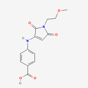 B2947435 4-((1-(2-methoxyethyl)-2,5-dioxo-2,5-dihydro-1H-pyrrol-3-yl)amino)benzoic acid CAS No. 920943-57-3