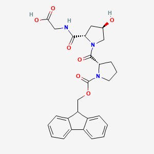 molecular formula C27H29N3O7 B2947448 Fmoc-脯氨酸-羟脯氨酸-甘氨酸-OH CAS No. 223566-95-8