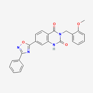 B2947451 3-(2-methoxybenzyl)-7-(3-phenyl-1,2,4-oxadiazol-5-yl)quinazoline-2,4(1H,3H)-dione CAS No. 1359318-88-9