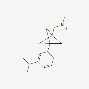B2947453 N-Methyl-1-[3-(3-propan-2-ylphenyl)-1-bicyclo[1.1.1]pentanyl]methanamine CAS No. 2287344-24-3