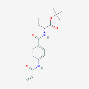 molecular formula C18H24N2O4 B2947467 Tert-butyl (2R)-2-[[4-(prop-2-enoylamino)benzoyl]amino]butanoate CAS No. 2361586-58-3