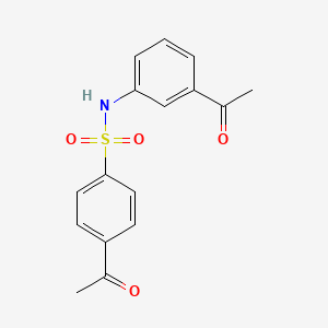 molecular formula C16H15NO4S B2947469 4-acetyl-N-(3-acetylphenyl)benzenesulfonamide CAS No. 3938-67-8