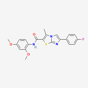 molecular formula C21H18FN3O3S B2947472 N-(2,4-dimethoxyphenyl)-6-(4-fluorophenyl)-3-methylimidazo[2,1-b]thiazole-2-carboxamide CAS No. 852134-35-1