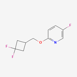 molecular formula C10H10F3NO B2947480 2-[(3,3-Difluorocyclobutyl)methoxy]-5-fluoropyridine CAS No. 2200572-74-1