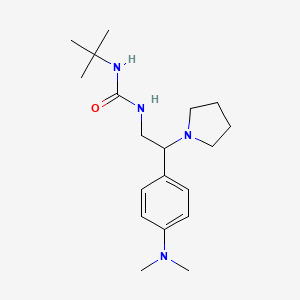 molecular formula C19H32N4O B2947481 1-(Tert-butyl)-3-(2-(4-(dimethylamino)phenyl)-2-(pyrrolidin-1-yl)ethyl)urea CAS No. 1171419-62-7