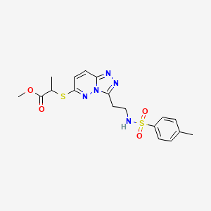 Methyl 2-{[3-(2-{[(4-methylphenyl)sulfonyl]amino}ethyl)[1,2,4]triazolo[4,3-b]pyridazin-6-yl]thio}propanoate