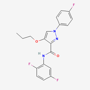 molecular formula C19H16F3N3O2 B2947494 N-(2,5-difluorophenyl)-1-(4-fluorophenyl)-4-propoxy-1H-pyrazole-3-carboxamide CAS No. 1172478-48-6