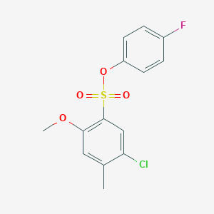 molecular formula C14H12ClFO4S B2947512 4-氟苯基 5-氯-2-甲氧基-4-甲基苯-1-磺酸盐 CAS No. 2380185-74-8