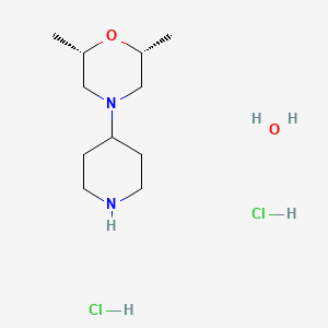 molecular formula C11H26Cl2N2O2 B2947527 (2R,6S)-2,6-dimethyl-4-(4-piperidinyl)morpholine dihydrochloride hydrate CAS No. 1144519-73-2