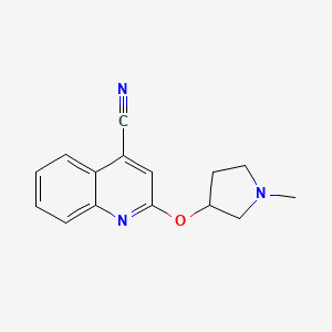 molecular formula C15H15N3O B2947536 2-[(1-Methylpyrrolidin-3-yl)oxy]quinoline-4-carbonitrile CAS No. 2200698-13-9
