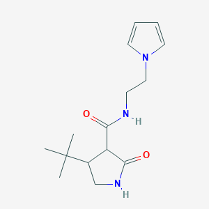 molecular formula C15H23N3O2 B2947544 4-tert-butyl-2-oxo-N-[2-(1H-pyrrol-1-yl)ethyl]pyrrolidine-3-carboxamide CAS No. 2097896-04-1