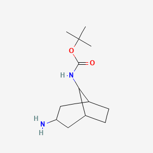 molecular formula C13H24N2O2 B2947547 tert-Butyl (3-aminobicyclo[3.2.1]octan-8-yl)carbamate CAS No. 1638760-95-8