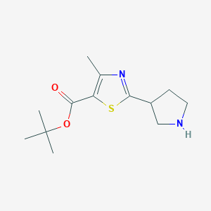 molecular formula C13H20N2O2S B2947554 Tert-butyl 4-methyl-2-pyrrolidin-3-yl-1,3-thiazole-5-carboxylate CAS No. 2248409-62-1