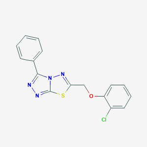 molecular formula C16H11ClN4OS B294756 6-[(2-Chlorophenoxy)methyl]-3-phenyl[1,2,4]triazolo[3,4-b][1,3,4]thiadiazole 