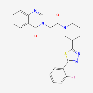 3-(2-(3-(5-(2-fluorophenyl)-1,3,4-thiadiazol-2-yl)piperidin-1-yl)-2-oxoethyl)quinazolin-4(3H)-one