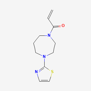 molecular formula C11H15N3OS B2947570 1-[4-(1,3-Thiazol-2-yl)-1,4-diazepan-1-yl]prop-2-en-1-one CAS No. 2179723-97-6