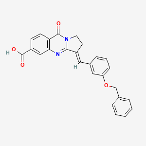 (3E)-9-oxo-3-[(3-phenylmethoxyphenyl)methylidene]-1,2-dihydropyrrolo[2,1-b]quinazoline-6-carboxylic acid