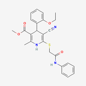 methyl 5-cyano-4-(2-ethoxyphenyl)-2-methyl-6-{[(phenylcarbamoyl)methyl]sulfanyl}-1,4-dihydropyridine-3-carboxylate