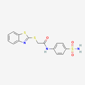molecular formula C15H13N3O3S3 B2947608 2-(1,3-benzothiazol-2-ylsulfanyl)-N-(4-sulfamoylphenyl)acetamide CAS No. 81958-35-2