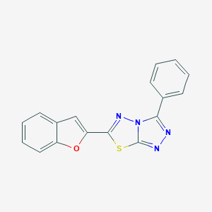 molecular formula C17H10N4OS B294761 6-(1-Benzofuran-2-yl)-3-phenyl[1,2,4]triazolo[3,4-b][1,3,4]thiadiazole 