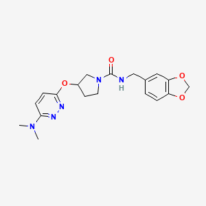 N-(benzo[d][1,3]dioxol-5-ylmethyl)-3-((6-(dimethylamino)pyridazin-3-yl)oxy)pyrrolidine-1-carboxamide
