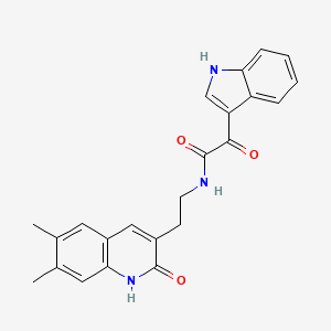 molecular formula C23H21N3O3 B2947615 N-[2-(6,7-dimethyl-2-oxo-1H-quinolin-3-yl)ethyl]-2-(1H-indol-3-yl)-2-oxoacetamide CAS No. 852368-09-3