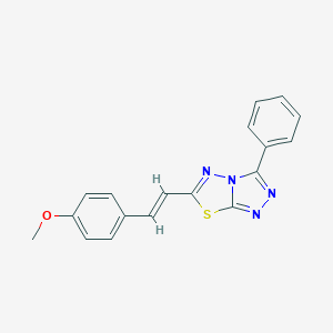 molecular formula C18H14N4OS B294762 6-[2-(4-Methoxyphenyl)vinyl]-3-phenyl[1,2,4]triazolo[3,4-b][1,3,4]thiadiazole 