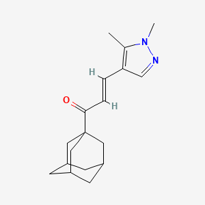molecular formula C18H24N2O B2947623 Propenone, 1-(adamantan-1-yl)-3-(1,5-dimethyl-1H-pyrazol-4-yl)- CAS No. 959003-65-7