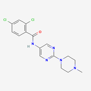 molecular formula C16H17Cl2N5O B2947632 2,4-dichloro-N-(2-(4-methylpiperazin-1-yl)pyrimidin-5-yl)benzamide CAS No. 1396630-28-6