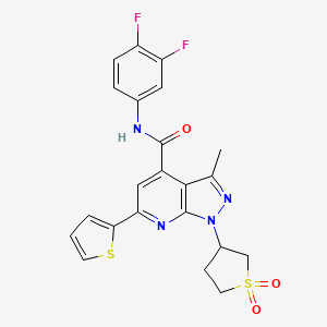 N-(3,4-difluorophenyl)-1-(1,1-dioxidotetrahydrothiophen-3-yl)-3-methyl-6-(thiophen-2-yl)-1H-pyrazolo[3,4-b]pyridine-4-carboxamide