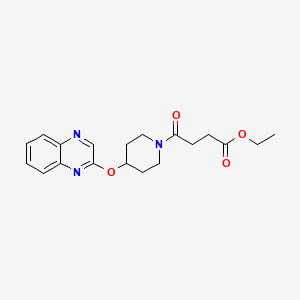 molecular formula C19H23N3O4 B2947641 Ethyl 4-oxo-4-(4-(quinoxalin-2-yloxy)piperidin-1-yl)butanoate CAS No. 1705903-61-2