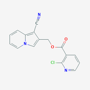 molecular formula C16H10ClN3O2 B2947648 (1-Cyanoindolizin-2-yl)methyl 2-chloropyridine-3-carboxylate CAS No. 938923-04-7