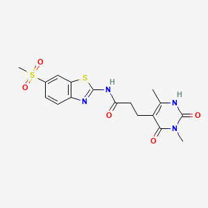 molecular formula C17H18N4O5S2 B2947660 3-(3,6-dimethyl-2,4-dioxo-1,2,3,4-tetrahydropyrimidin-5-yl)-N-(6-(methylsulfonyl)benzo[d]thiazol-2-yl)propanamide CAS No. 1105207-32-6