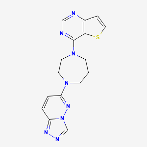 molecular formula C16H16N8S B2947662 4-(4-([1,2,4]Triazolo[4,3-b]pyridazin-6-yl)-1,4-diazepan-1-yl)thieno[3,2-d]pyrimidine CAS No. 2310206-25-6