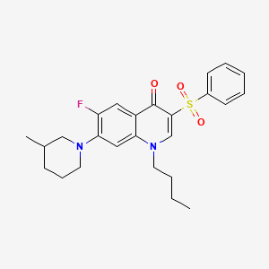 molecular formula C25H29FN2O3S B2947672 1-butyl-6-fluoro-7-(3-methylpiperidin-1-yl)-3-(phenylsulfonyl)quinolin-4(1H)-one CAS No. 892759-49-8