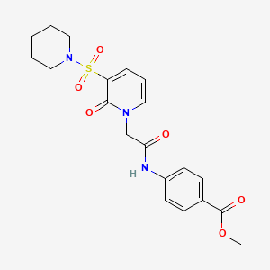 molecular formula C20H23N3O6S B2947679 methyl 4-(2-(2-oxo-3-(piperidin-1-ylsulfonyl)pyridin-1(2H)-yl)acetamido)benzoate CAS No. 1251608-85-1