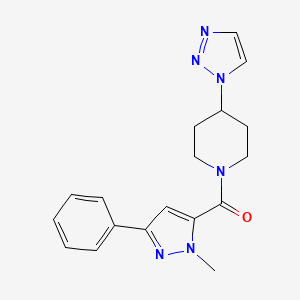 (4-(1H-1,2,3-triazol-1-yl)piperidin-1-yl)(1-methyl-3-phenyl-1H-pyrazol-5-yl)methanone