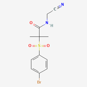 molecular formula C12H13BrN2O3S B2947685 2-(4-bromobenzenesulfonyl)-N-(cyanomethyl)-2-methylpropanamide CAS No. 1311747-61-1