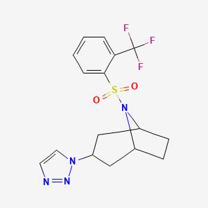 3-(1H-1,2,3-triazol-1-yl)-8-[2-(trifluoromethyl)benzenesulfonyl]-8-azabicyclo[3.2.1]octane