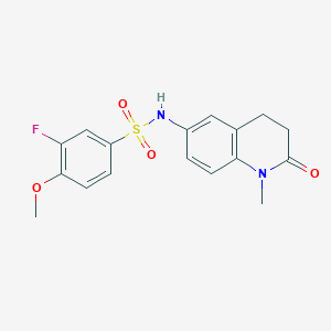 molecular formula C17H17FN2O4S B2947697 3-fluoro-4-methoxy-N-(1-methyl-2-oxo-1,2,3,4-tetrahydroquinolin-6-yl)benzenesulfonamide CAS No. 922105-90-6