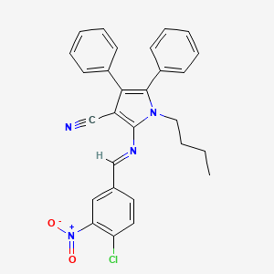1-butyl-2-[(E)-[(4-chloro-3-nitrophenyl)methylidene]amino]-4,5-diphenyl-1H-pyrrole-3-carbonitrile