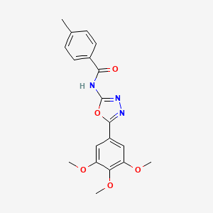 4-methyl-N-(5-(3,4,5-trimethoxyphenyl)-1,3,4-oxadiazol-2-yl)benzamide