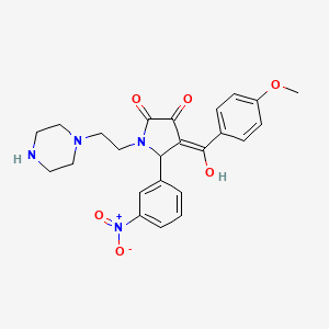 3-hydroxy-4-(4-methoxybenzoyl)-5-(3-nitrophenyl)-1-(2-(piperazin-1-yl)ethyl)-1H-pyrrol-2(5H)-one