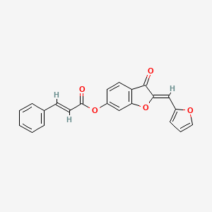 molecular formula C22H14O5 B2947715 (Z)-2-(furan-2-ylmethylene)-3-oxo-2,3-dihydrobenzofuran-6-yl cinnamate CAS No. 622790-51-6